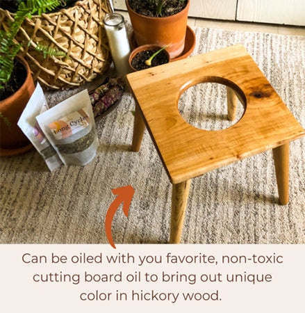 Vaginal Steam Stool made from hardwood hickory