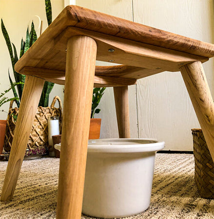 Vaginal Steam Stool made from hardwood hickory