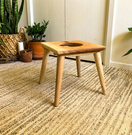 Vaginal Steam Stool made from hardwood hickory