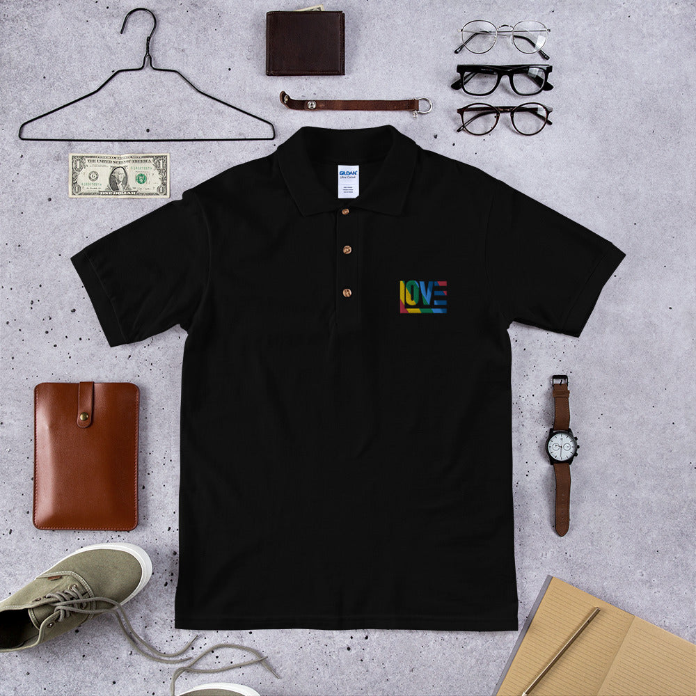 Rainbow Embroidered Polo Shirt