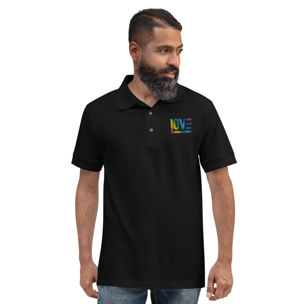 Rainbow Embroidered Polo Shirt