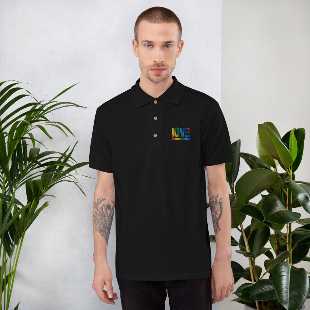 Rainbow Embroidered Polo Shirt