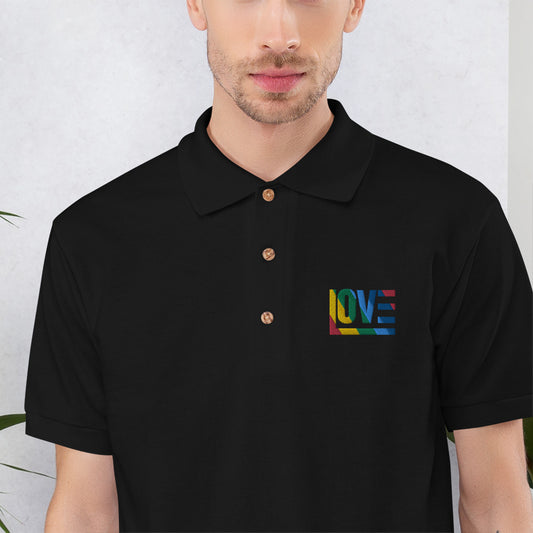 Rainbow Embroidered Polo Shirt