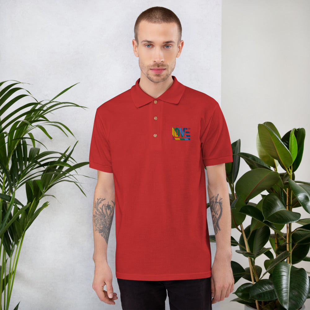 Rainbow Embroidered Polo Shirt