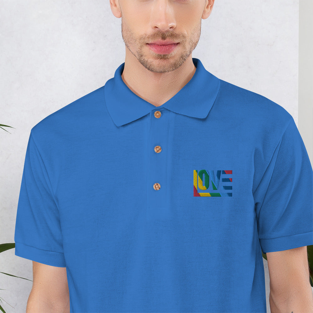 Rainbow Embroidered Polo Shirt