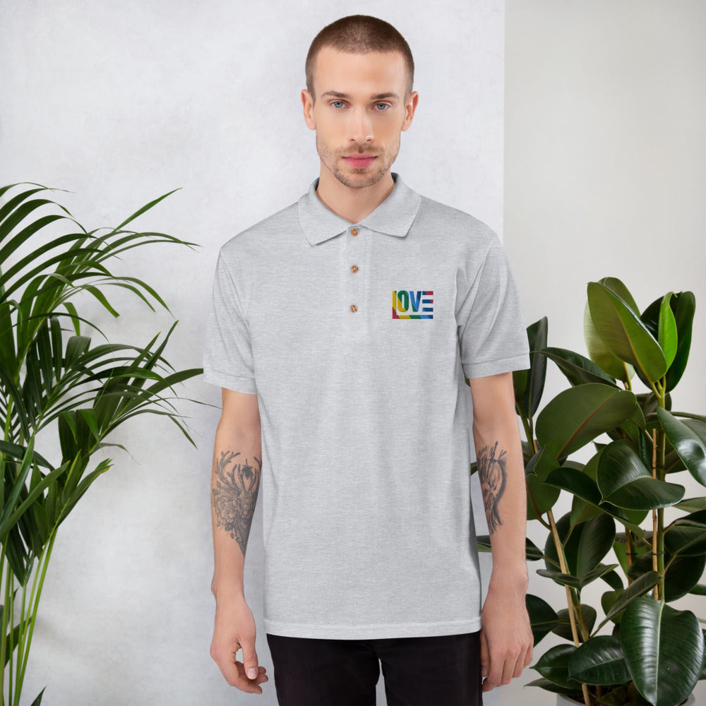 Rainbow Embroidered Polo Shirt