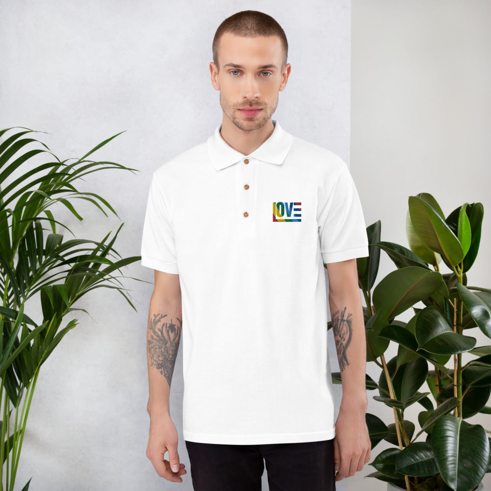 Rainbow Embroidered Polo Shirt