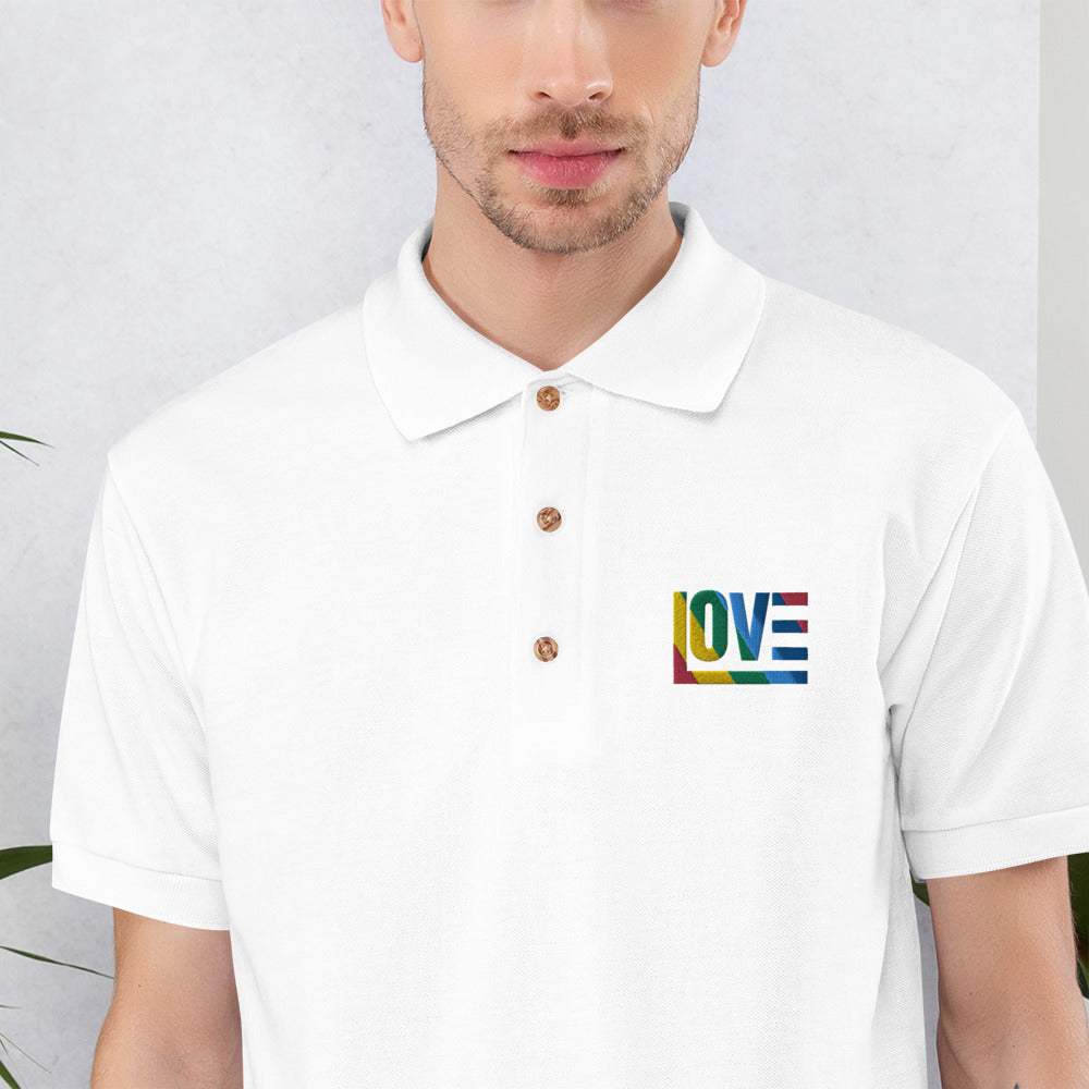 Rainbow Embroidered Polo Shirt