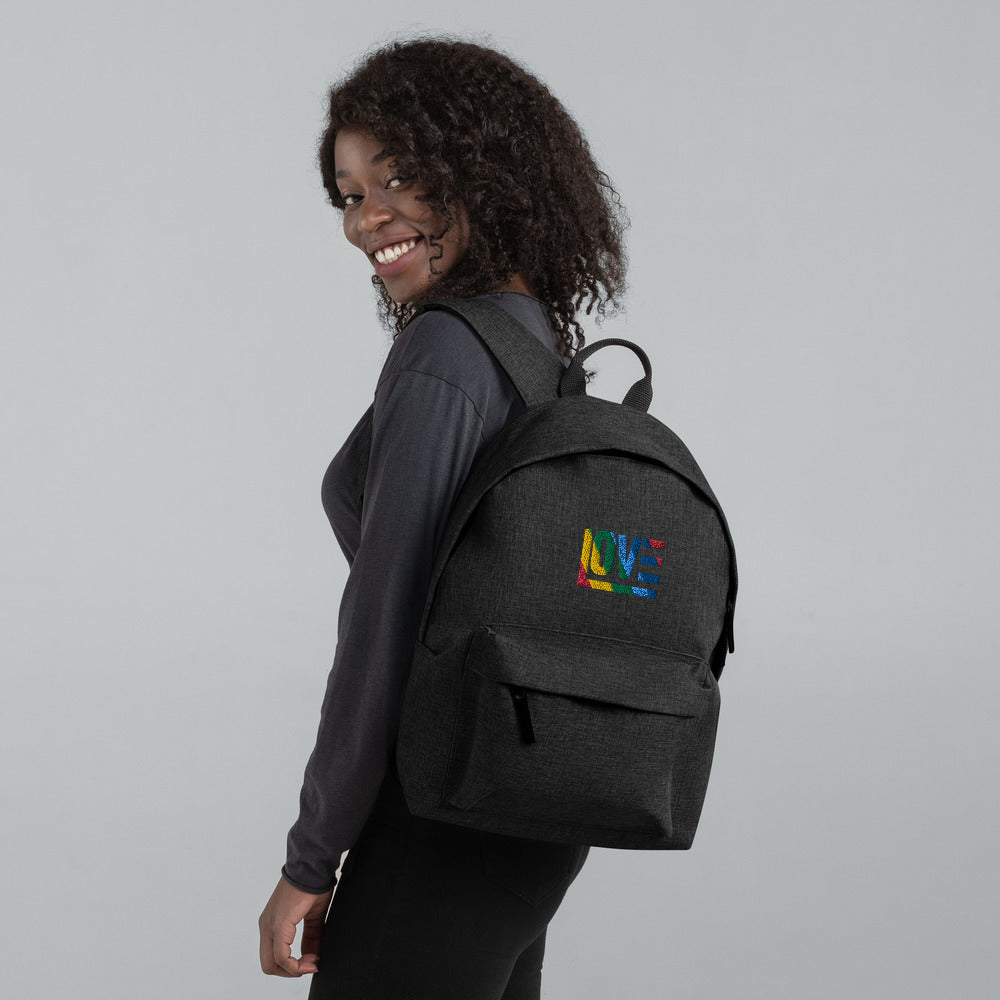 Rainbow Embroidered Backpack