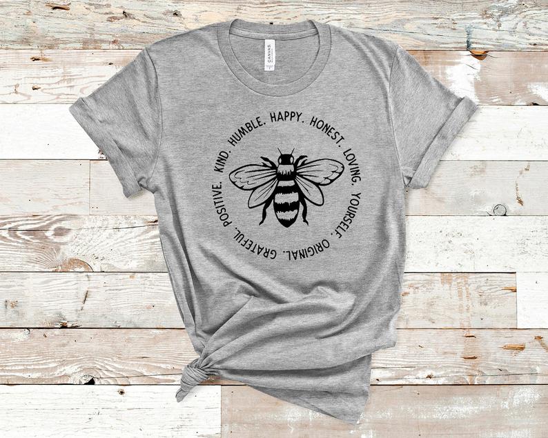 Bee Happy Tees for Men and Women Unisex