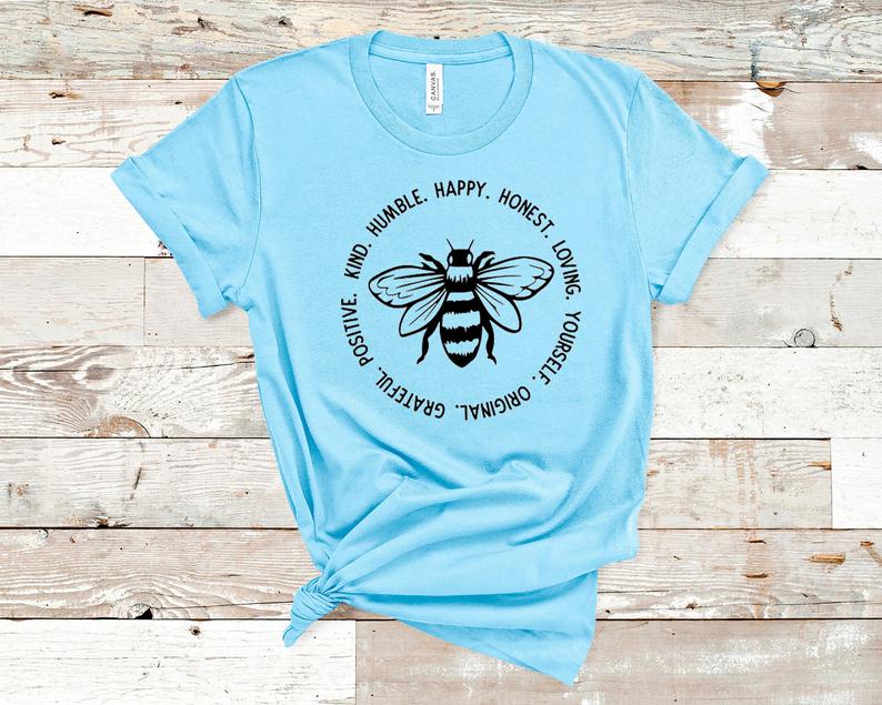 Bee Happy Tees for Men and Women Unisex