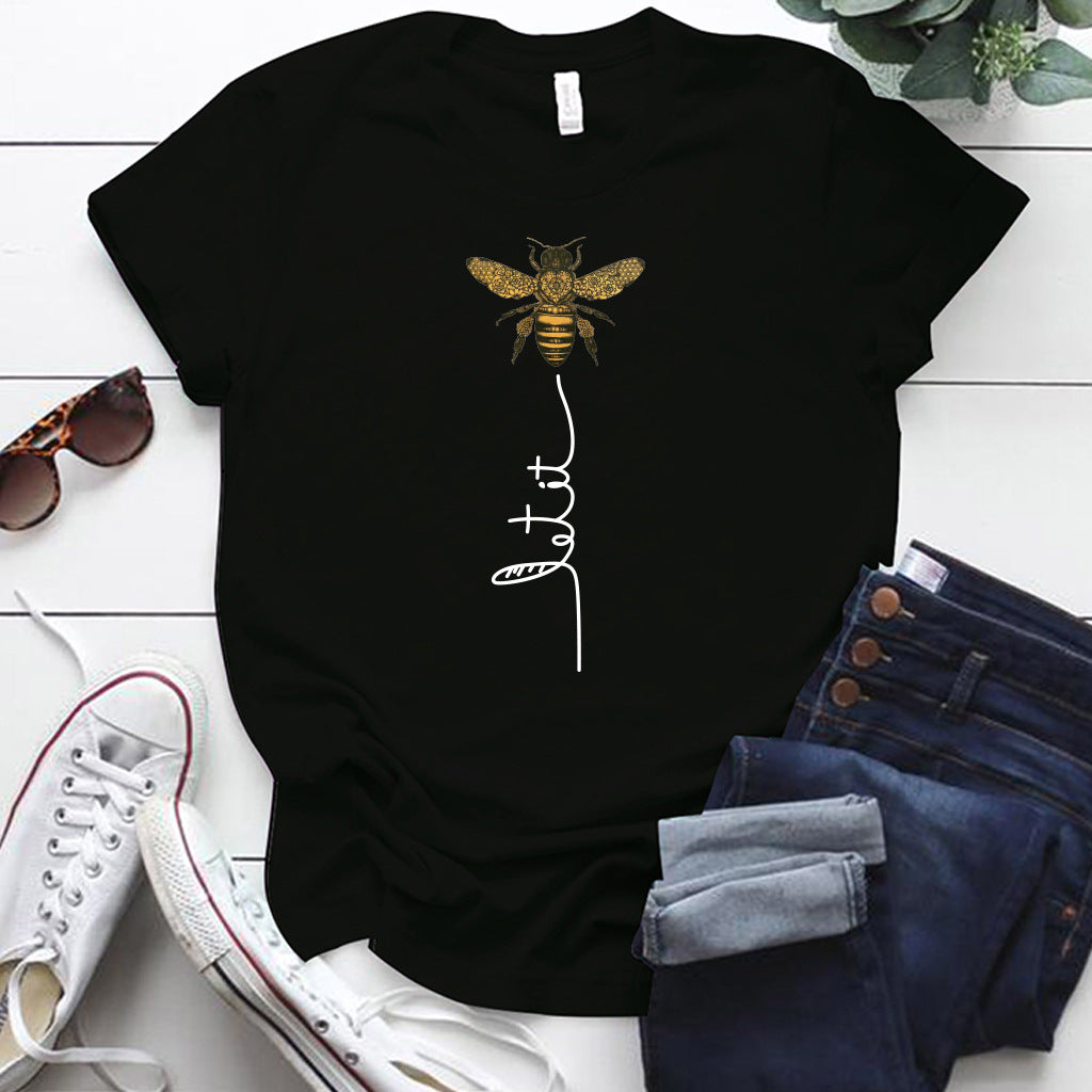 Bee Printed Crew neck Summer T-shirts