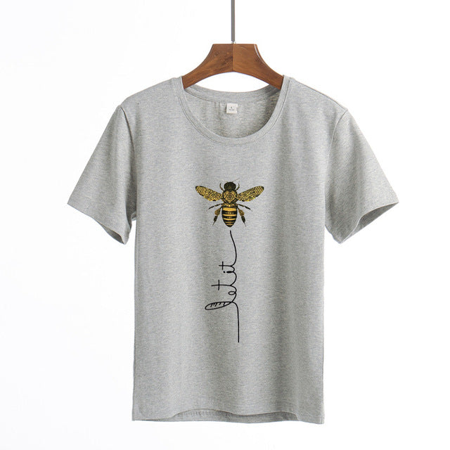 Bee Printed Crew neck Summer T-shirts