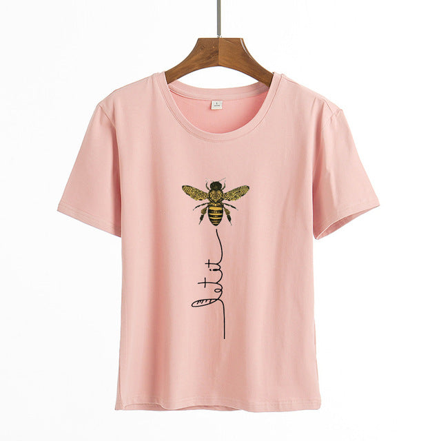 Bee Printed Crew neck Summer T-shirts