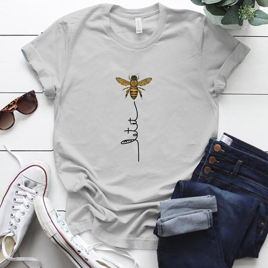 Bee Printed Crew neck Summer T-shirts